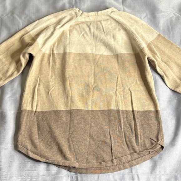 JEANNE PIERRE Women's Cream and Tan Color Block Sweater - Picture 4 of 4